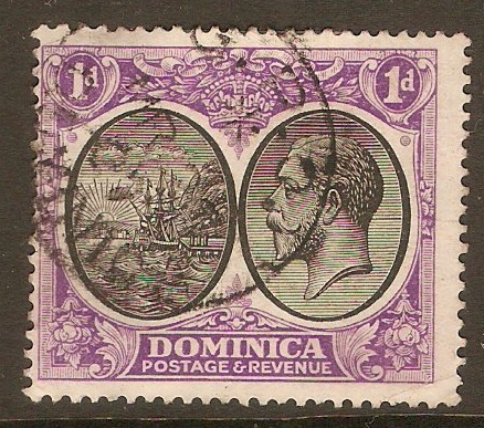 Dominica 1923 1d Black and bright violet. SG72.